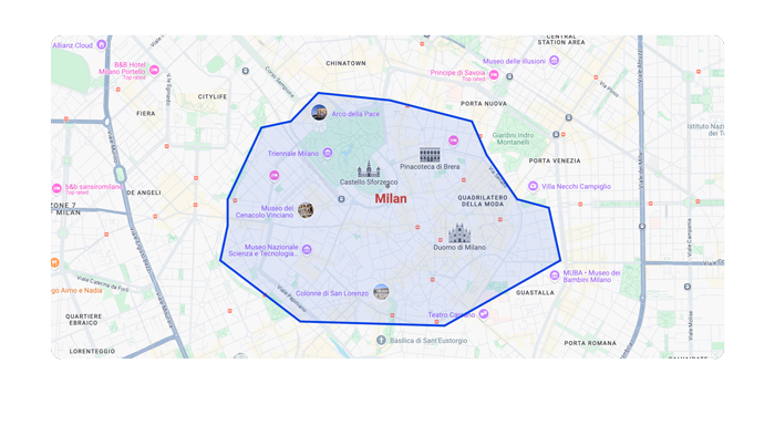 Disegna sulla mappa per fare la ricerca Disegna sulla mappa per fare la ricerca